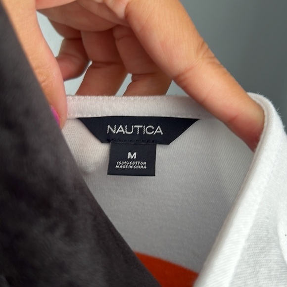 Nautica Multi Color Block Shirt Dress Button Detail Summer Office Sz M NWT - Picture 6 of 9